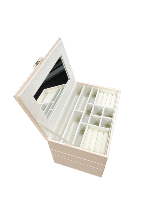 Three-Layer Jewelry Storage Box with a Mirror